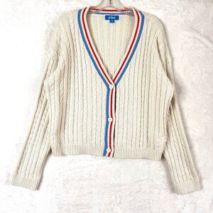 Target x Prince Cable Knit Tennis Preppy Academia Cotton Cardigan Womens XXL